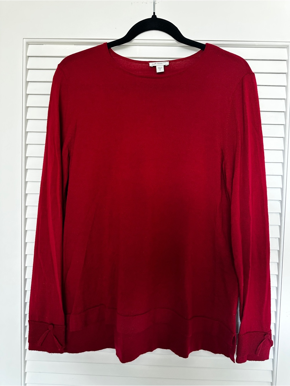 J Jill Washable Merino Wool Long-Sleeve Women's Sweater - Lightweight Crewneck M